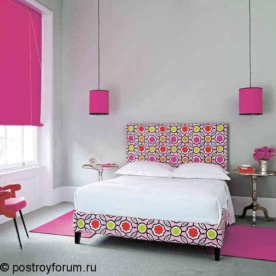 розовая спальня дизайн
